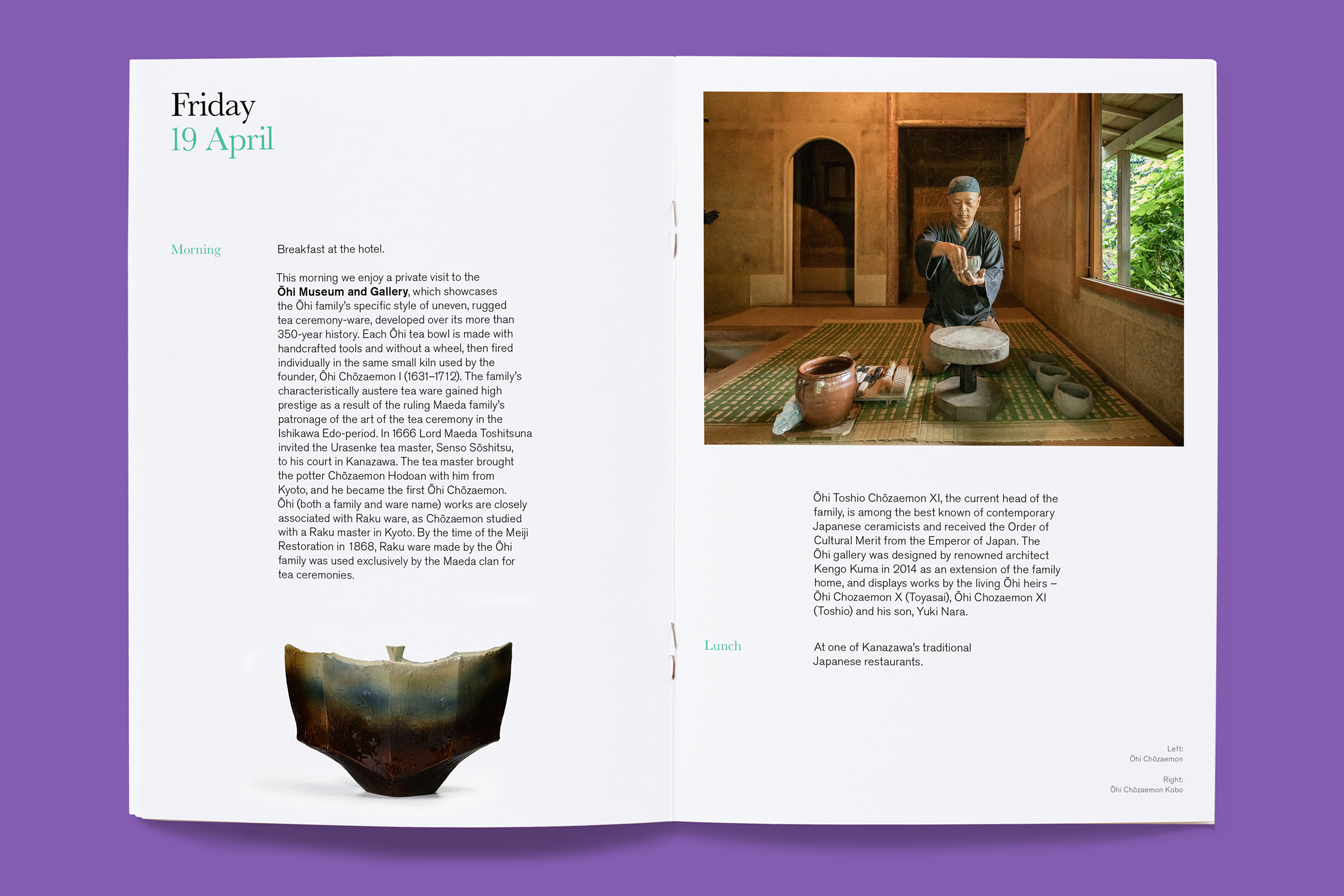 Top-down photo of an inside spread